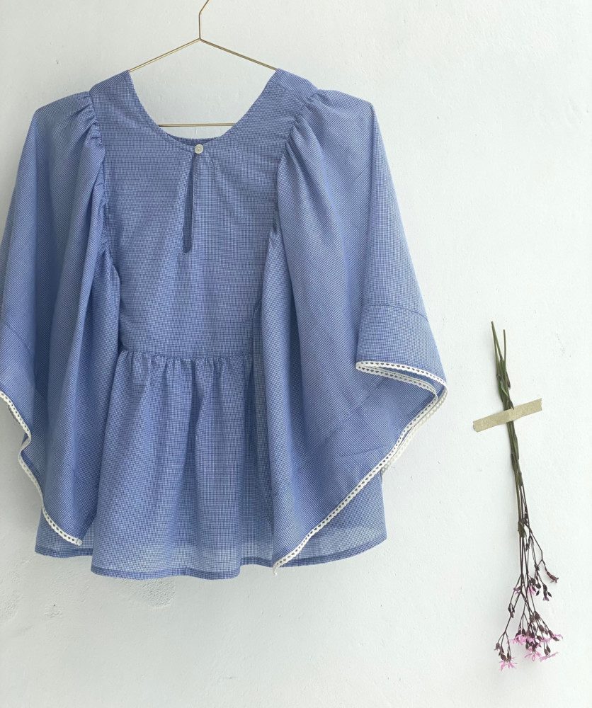 Blouse Surya – Petits carreaux bleus