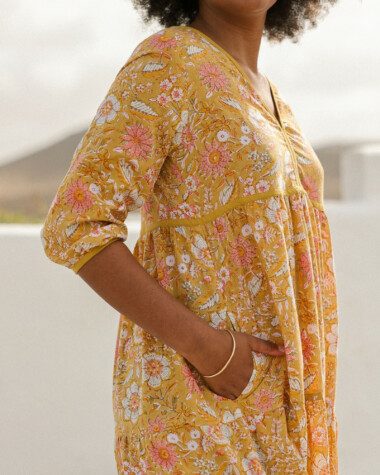 Robe Longue Priyanka – Imprimé Block-print Solaya