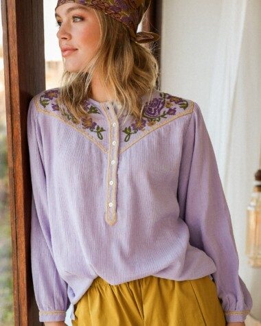 Blouse Fortaleza – Gaze de coton Lilas