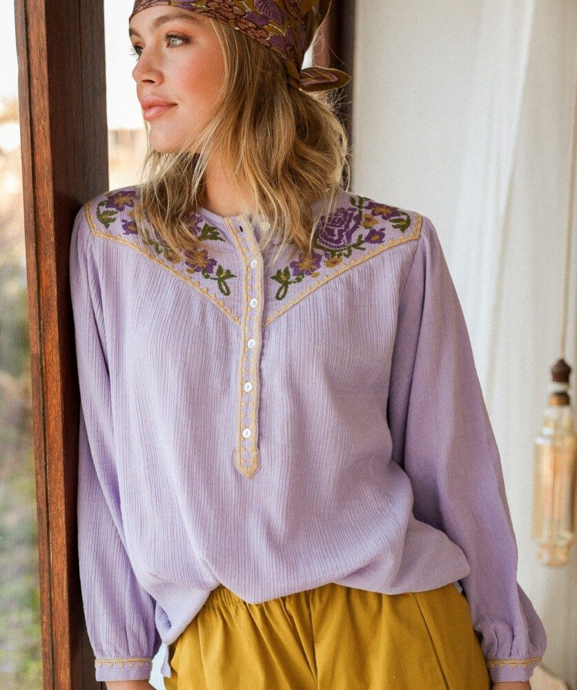 Blouse Fortaleza – Gaze de coton Lilas