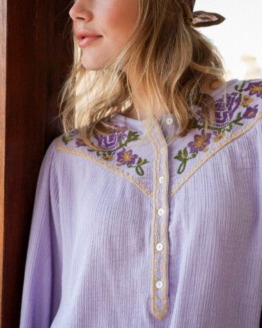 Blouse Fortaleza – Gaze de coton Lilas