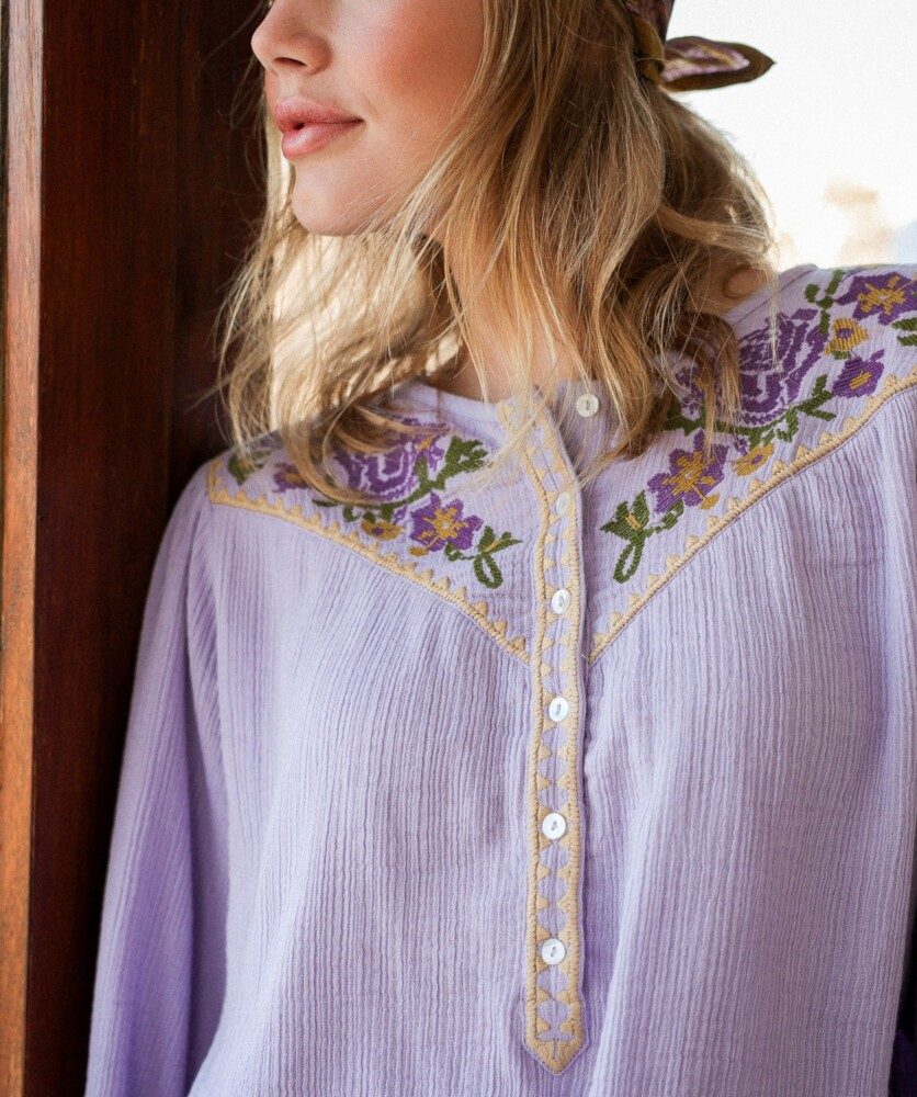 Blouse Fortaleza – Gaze de coton Lilas