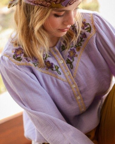 Blouse Fortaleza – Gaze de coton Lilas