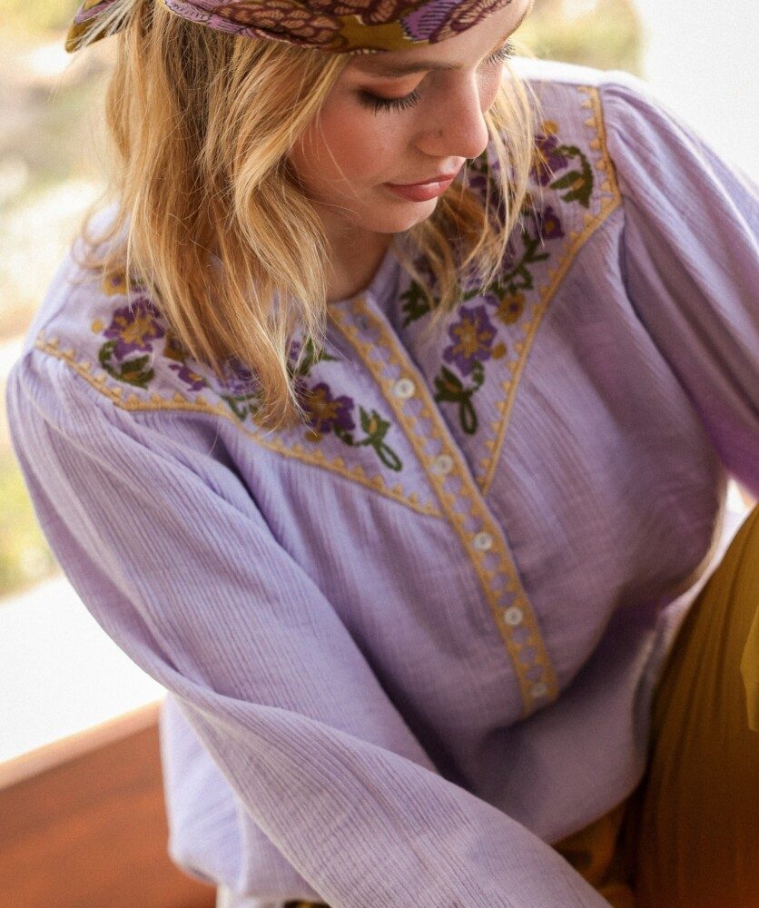 Blouse Fortaleza – Gaze de coton Lilas