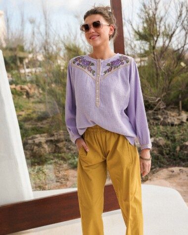 Blouse Fortaleza – Gaze de coton Lilas