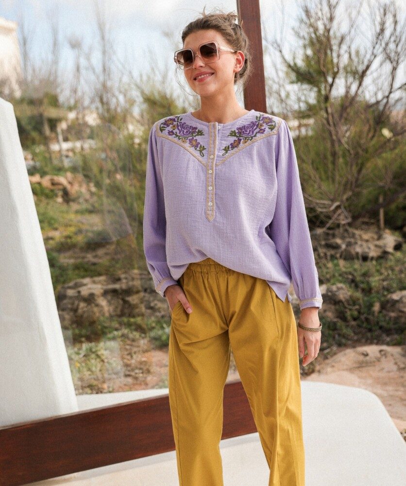 Blouse Fortaleza – Gaze de coton Lilas