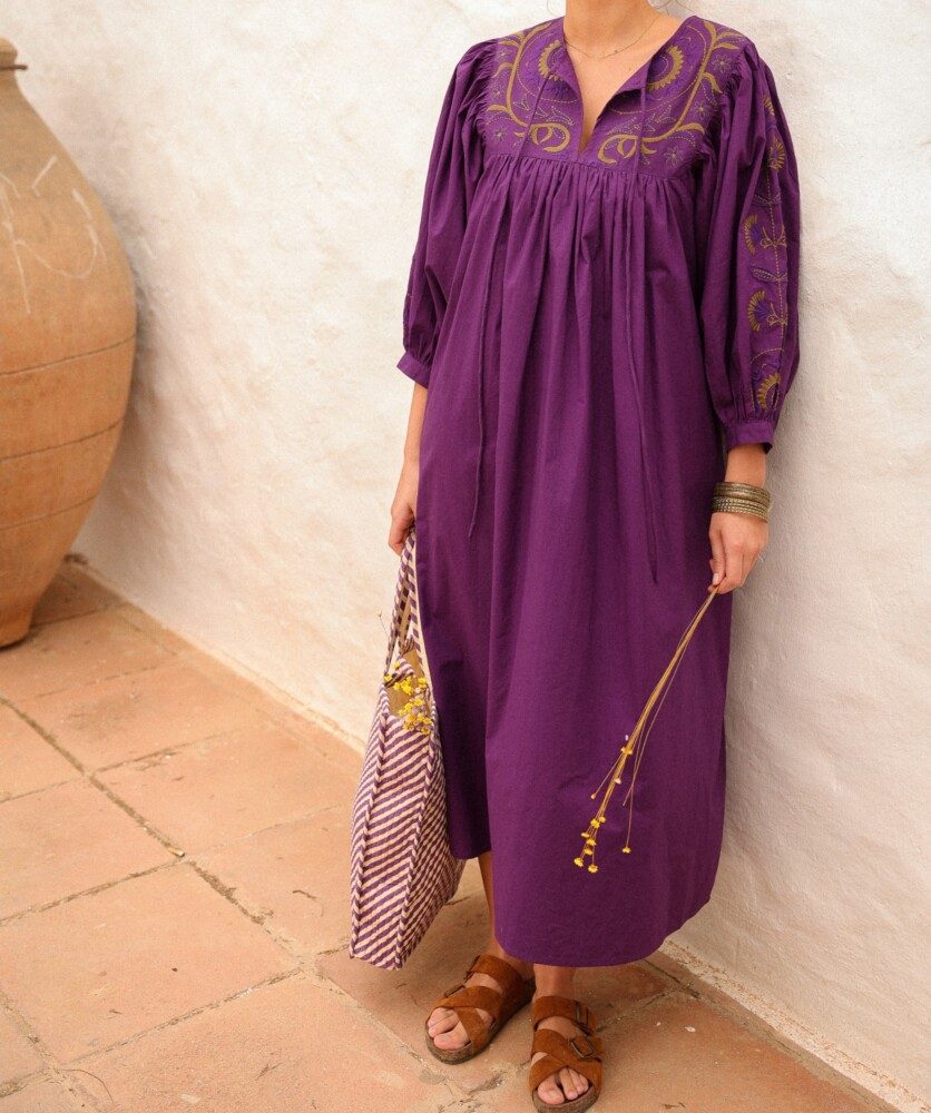 Robe Paula – Coton purple
