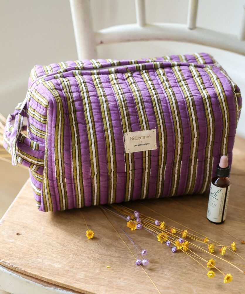 Trousse de toilette – Rayé purple