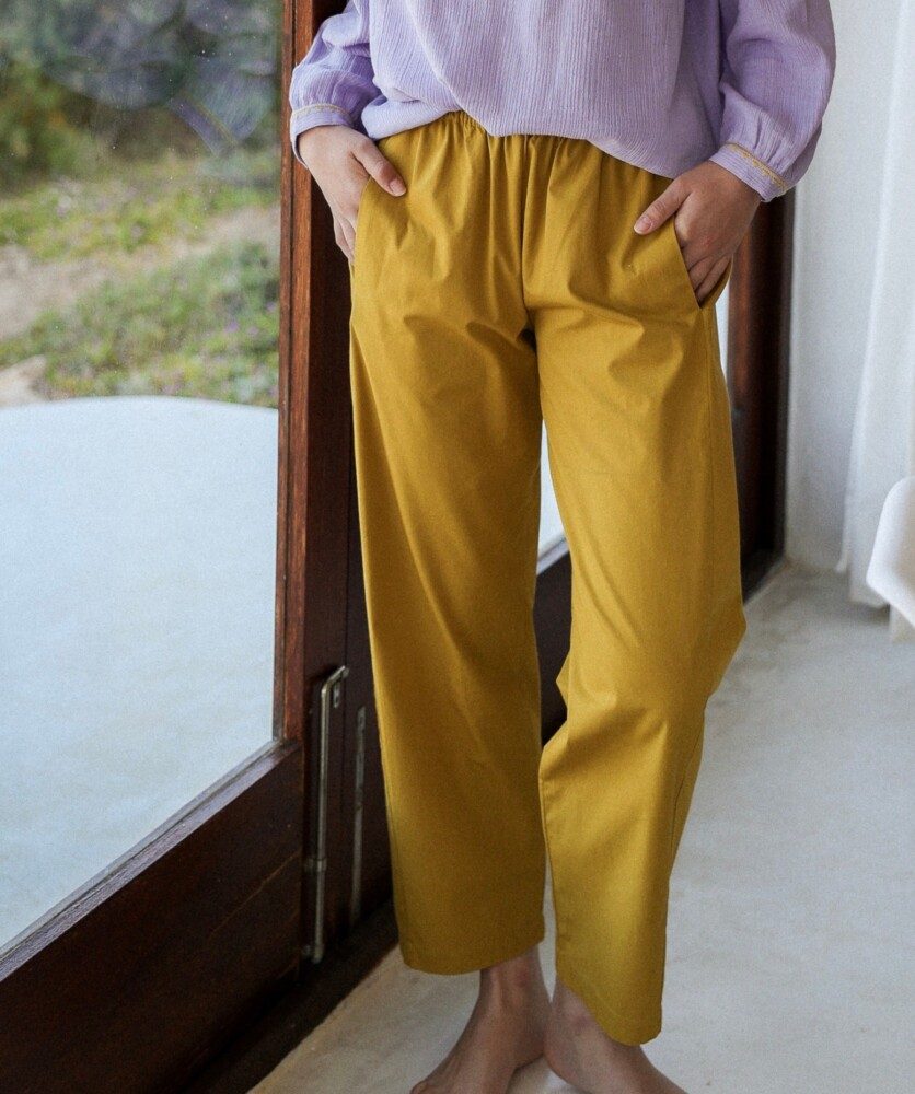 Pantalon Calista – Popeline de coton Miel