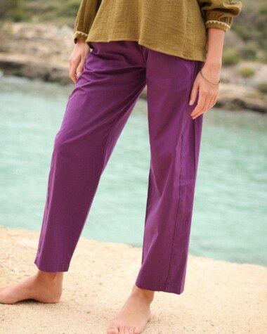 Pantalon Calista – Popeline de coton Purple