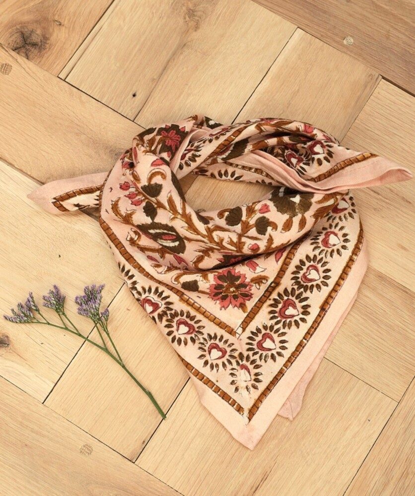 Foulard petit format – Mina Rose Poudre