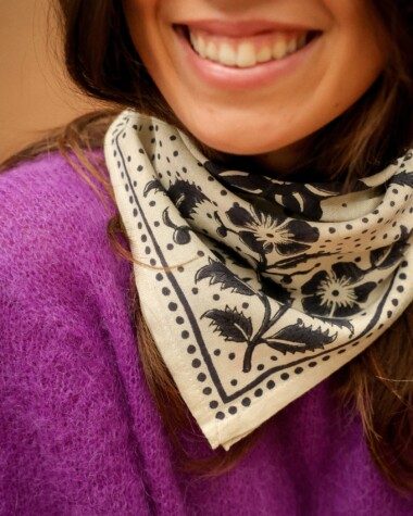 Foulard petit format – Hindi Bandana écru