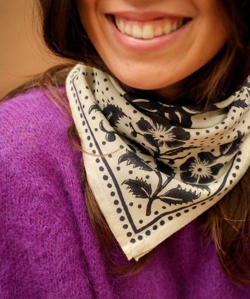 Foulard petit format – Hindi Bandana écru