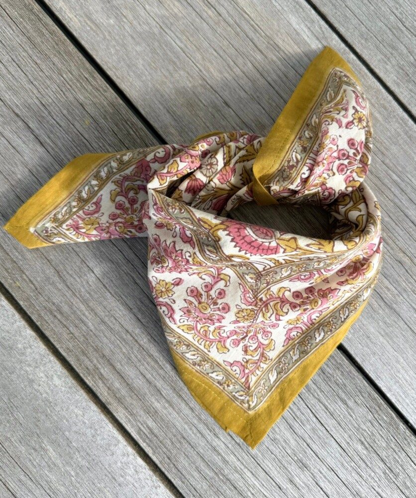 Foulard petit format – Mina Vanille Framboise