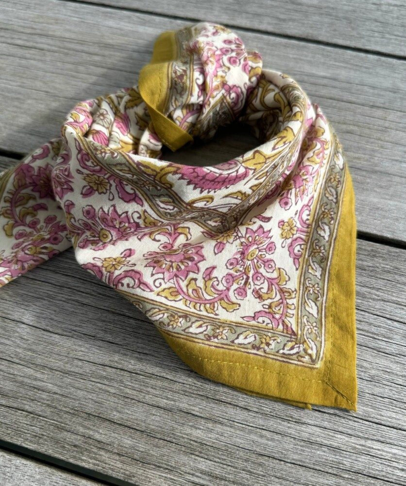 Foulard petit format – Mina Vanille Framboise