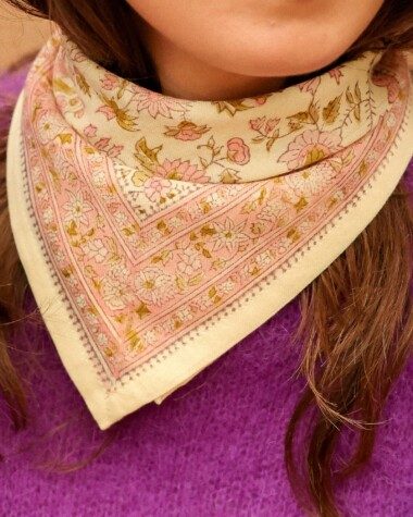 Foulard petit format – Belize Rose Poudre