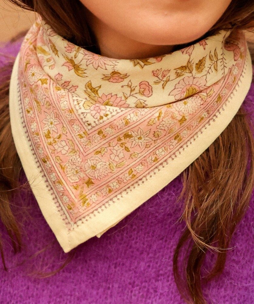 Foulard petit format – Belize Rose Poudre