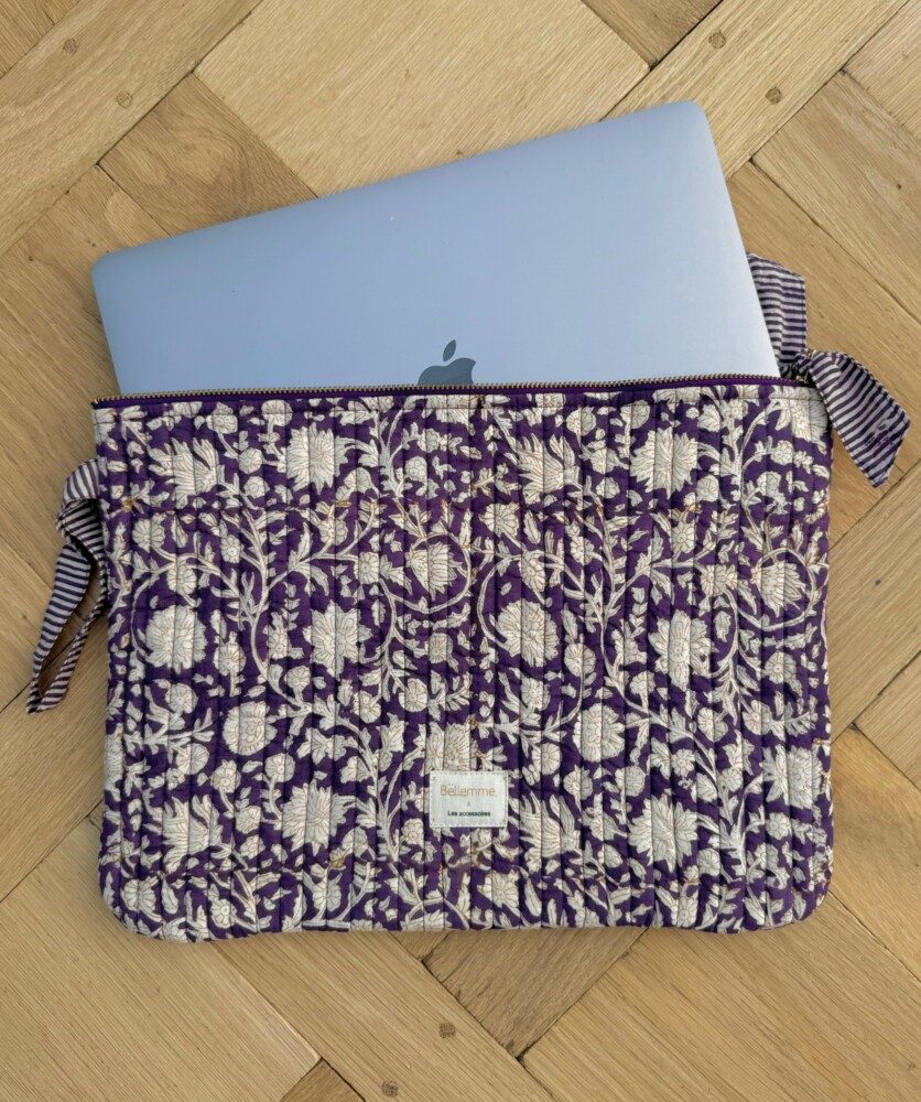 Pochette grand format/ ordinateur 13′ – Anjali purple