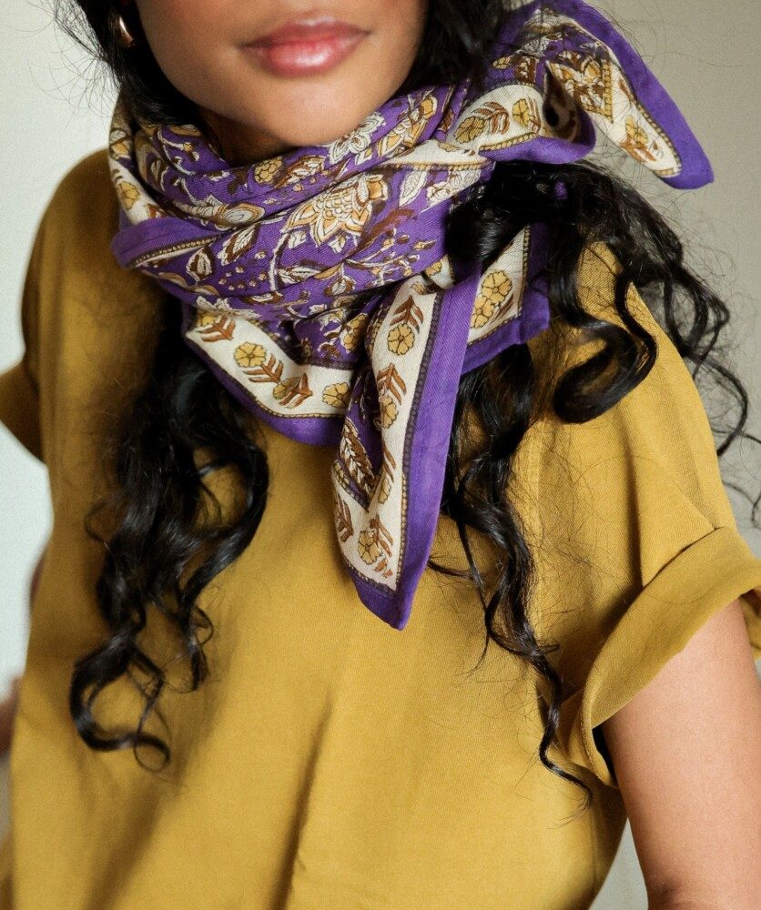 Foulard grand format – Manon Purple